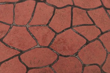 desenli terracotta renkli asfalt döşeme arka planı