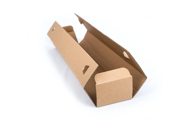 Boîte Pliable Simple Pour Emballage Sur Blanc — Photo