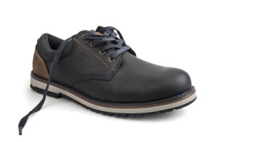 Isolated man shoes with laces on a white