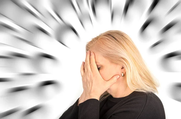 Upset Stressed Old Woman Mental Disorders — Stock Photo, Image