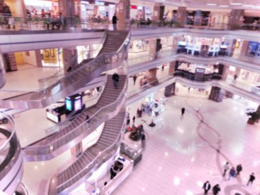 Alışveriş merkezinde Blur Starcaise. İndirim konsepti