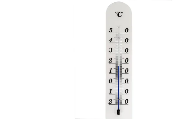 Degrees Celsius Thermometer White Energy Crises Concept — Stock Photo, Image