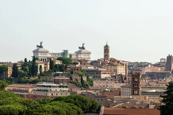 Vista Panorâmica Sobre Pátria Roma Itália Com Pinheiros — Fotografia de Stock