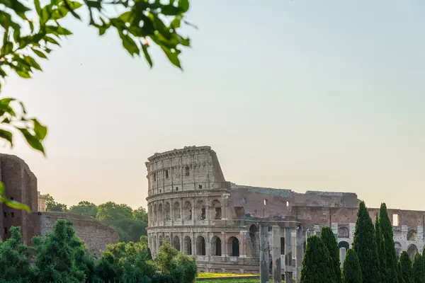 Antiguo Coliseo Roma Italia Por Mañana — Foto de Stock