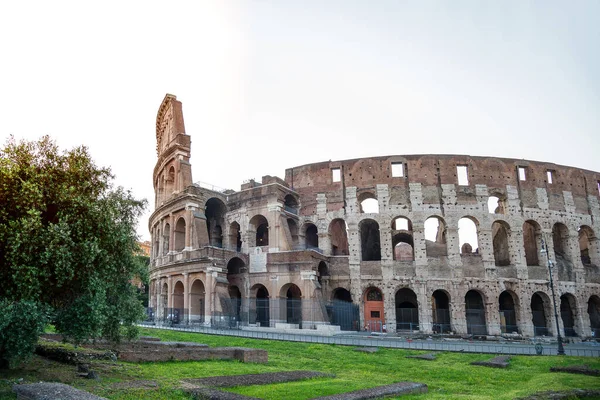 Antiguo Coliseo Roma Italia Por Mañana — Foto de Stock