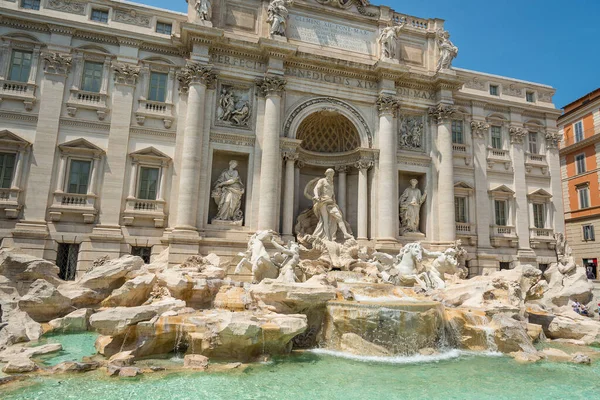 Фонтан Треви Самая Посещаемая Достопримечательность Рима — стоковое фото