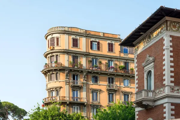 stock image Renaissance balcony on a mediterranean building with shutters