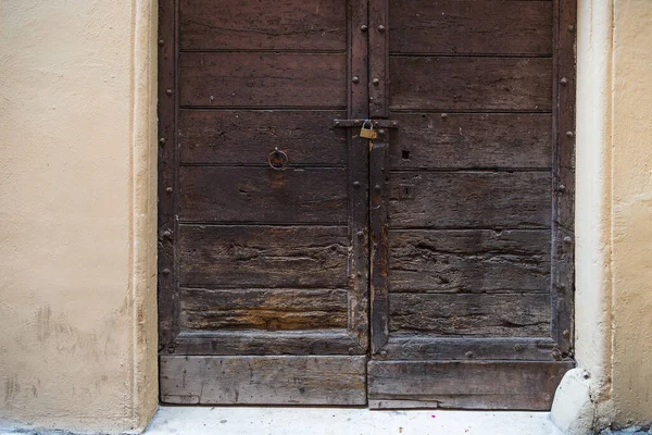 Старая Старинная Деревянная Дверь Риме — стоковое фото