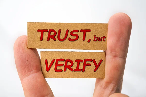 Trust Verify Sign White — Stock Photo, Image