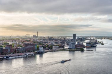 Amsterdam panoramik manzarası A 'dam gözcü kulesinden