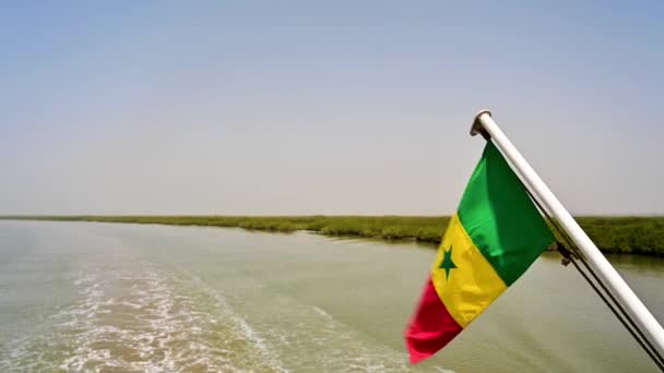 Widok Promu Rzece Casamance Będzie Dakaru Ziguinchor Senegal — Wideo stockowe