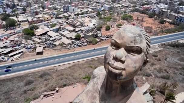 Pohled Africkou Renesanční Památku Město Dakar Senegal — Stock video