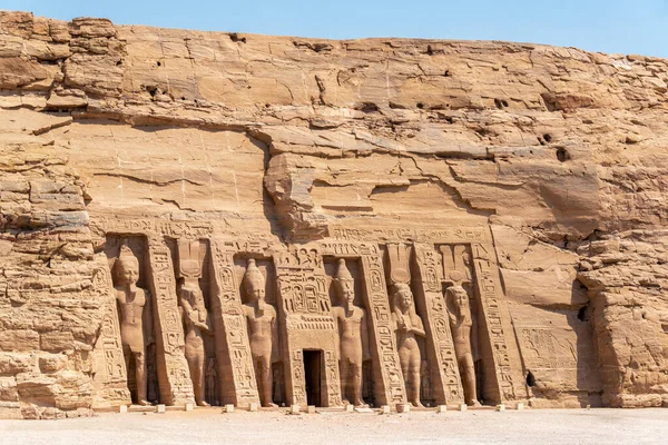 Veiw Του Ναού Του Nefertari Στο Abu Simbel Αίγυπτος — Φωτογραφία Αρχείου