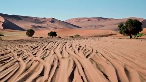 Conduire Travers Chemin Terre Près Sossusvlei Namibie — Video