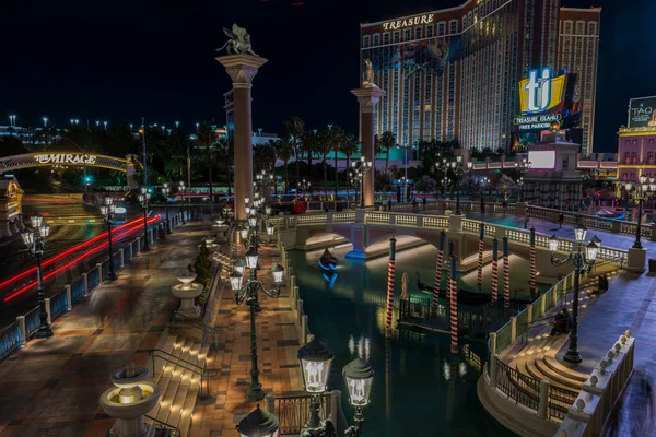 Prachtig Nachtzicht Van Casino Hotels Las Vegas Verenigde Staten Las — Stockfoto