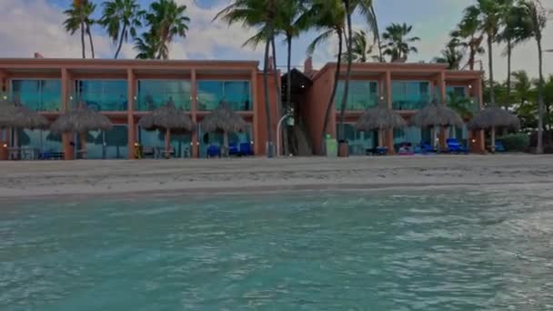 Vacker Utsikt Över Sandstrand Kusten Från Atlanten Sidan Hotel Och — Stockvideo