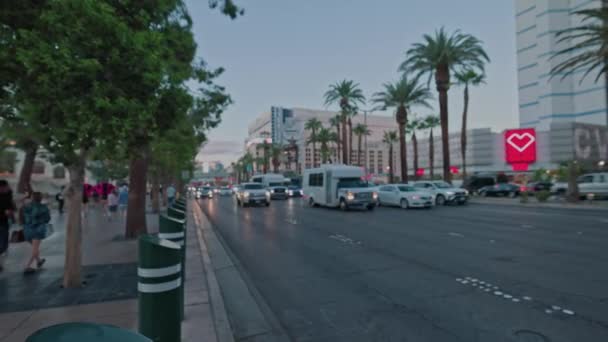 Out Focus View High Trafficked City Road Las Vegas Nevada — Stock Video