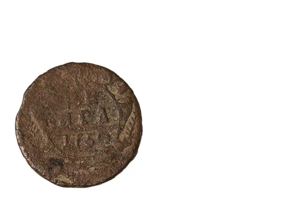 1750 이전의 러시아 동전을 가까이 것이다 숫자적 개념이죠 스웨덴 — 스톡 사진