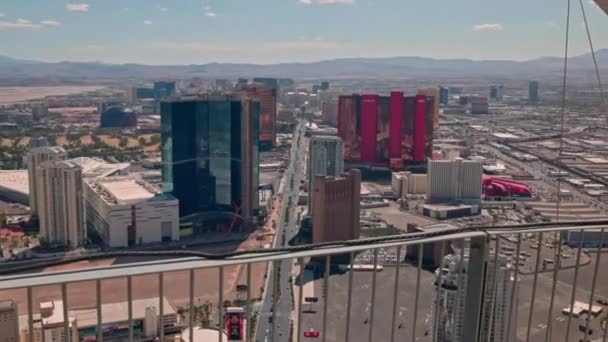Чудовий Вигляд Стрип Вежі Стратосфери Лас Вегас Штат Невада Сша — стокове відео