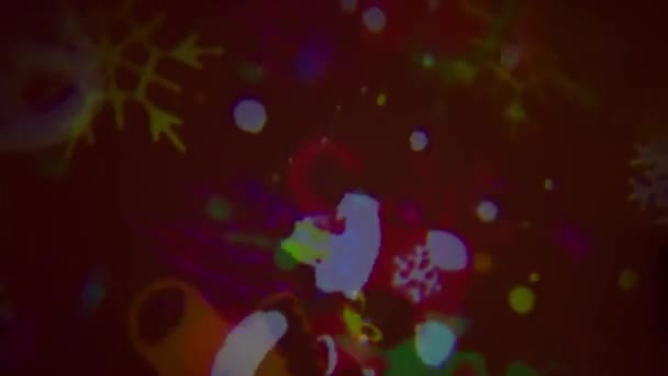 带照明效果的玻璃上圣诞背景美景 — 图库视频影像