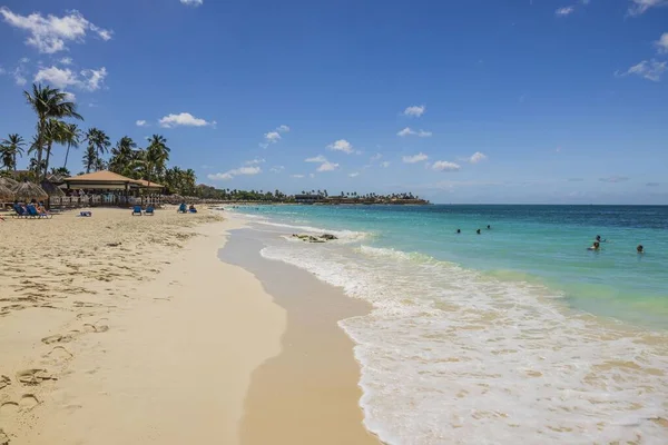 View Eagle Beach Atlantic Ocean White Sands Sunny Day Aruba — Stock Photo, Image