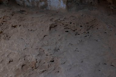 Close-up view of floor texture in mountain Quadirikiri cave. Aruba.