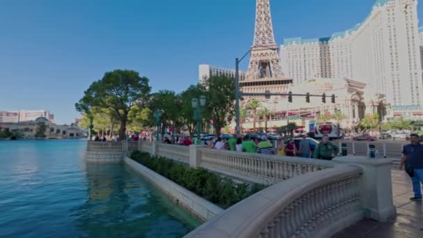 Bela Strip Las Vegas Vista Cityscape Dia Ensolarado Verão Las — Vídeo de Stock