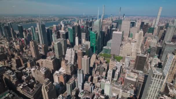 Nádherný Panoramatický Výhled Shora Dolů Krajinu Mrakodrapů Manhattanu New York — Stock video
