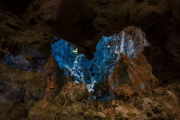 Beautiful View Heart Formed Opening Quadirikiri Caves Ceiling Aruba — Stock Photo, Image