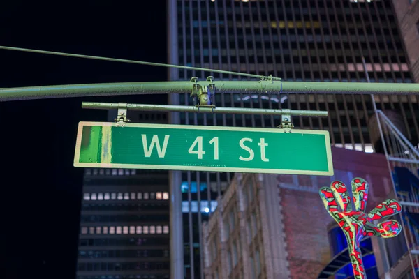 Prachtig Nachtelijk Uitzicht Top Van Gebouwen Het West 41St Street — Stockfoto