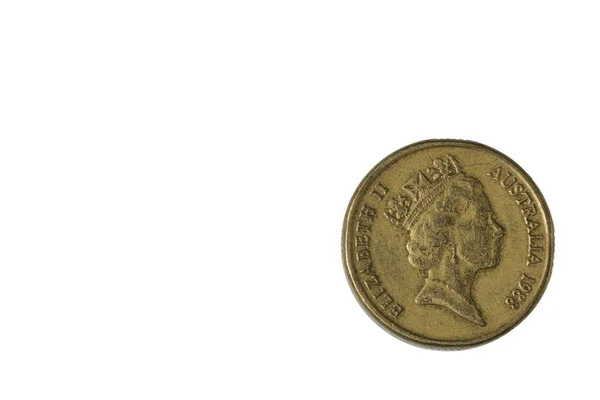 Vista Vicino Della Vecchia Faccia Posteriore Della Moneta Australiana Due — Foto Stock