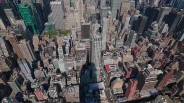 Manhattan 'ın tepeden tırnağa panoramik manzarasının güzel manzarası. New York, ABD.