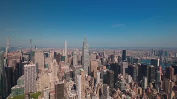 Panoramatický Výhled Dolů Empire State Building Mrakodrapy Budov Manhattan New — Stock video