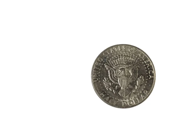 Närbild Baksidan Hälften Usa Dollar Mynt 1972 Års Utgivning Isolerad — Stockfoto