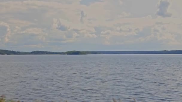Splendida Vista Sul Grande Lago Giorno Estate Svezia — Video Stock