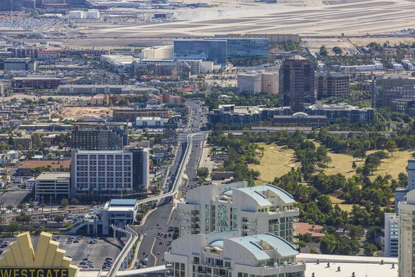 Légitekintés Las Vegas Belvárosára Stratosphere Toronyból Las Vegas Nevada Usa — Stock Fotó