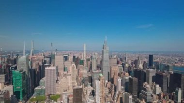 Manhattan 'ın tepeden tırnağa panoramik manzarasının güzel manzarası. New York, ABD.