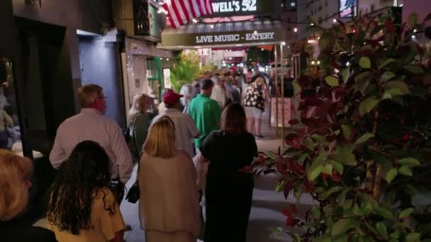 맨해튼에 사이먼 극장에서 뮤지컬을 줄을서 사람들의 — 비디오