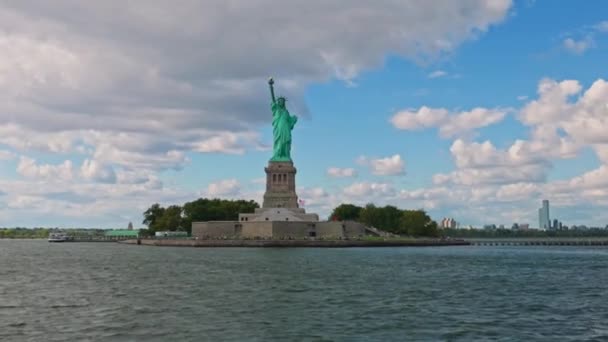 Veduta Della Statua Della Libertà Sull Isola Della Libertà New — Video Stock