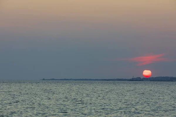 Schöne Aussicht Auf Den Sonnenuntergang Mittelmeer Insel Griechenland — Stockfoto