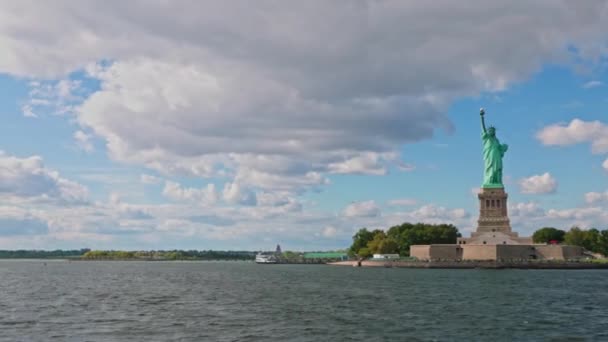 Özgürlük Anıtı Nın New York Taki Özgürlük Adası Ndaki Güzel — Stok video