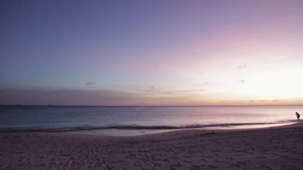 Splendido Tramonto Colorato Bellezza Sui Caraibi Isola Aruba — Video Stock