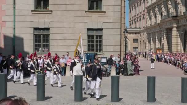 National Day Parade Ceremony Stockholm Sweden — Stock Video