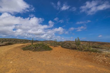 Aruba adasındaki doğal parkın güzel manzarası Arikok.