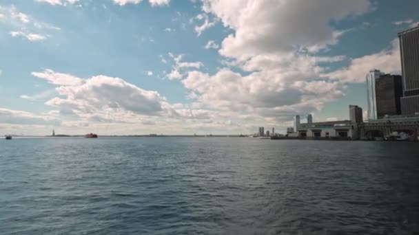 Bela Vista Paisagem Rio Hudson Dia Ensolarado Verão Nova Iorque — Vídeo de Stock