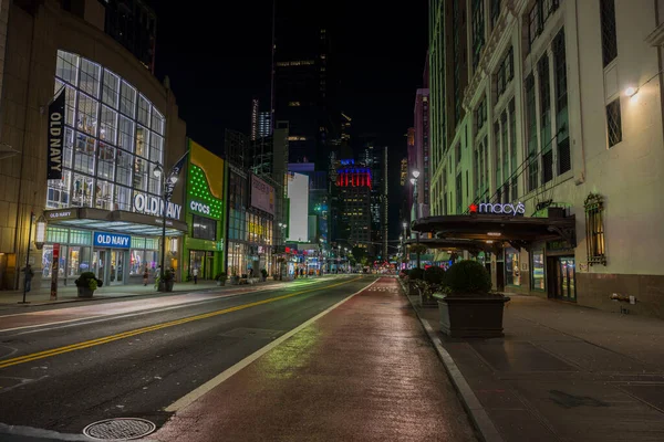 メイシーズ百貨店とマンハッタンの34丁目の美しい夜景 ニューヨークだ アメリカ — ストック写真