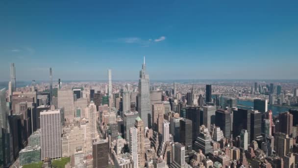 Piękny Widok Lotu Ptaka Nowy Jork Drapaczami Chmur Manhattanie Rzece — Wideo stockowe