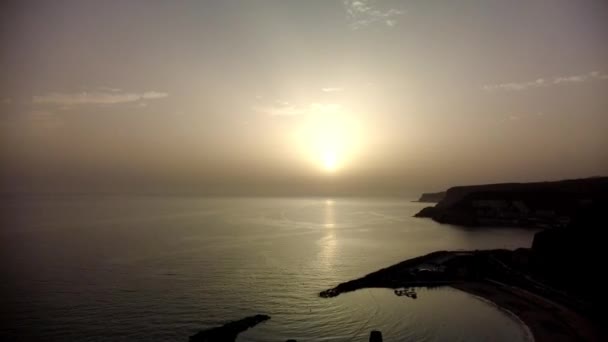 Prachtig Uitzicht Zonsondergang Atlantische Oceaan Het Eiland Gran Canaria Spanje — Stockvideo