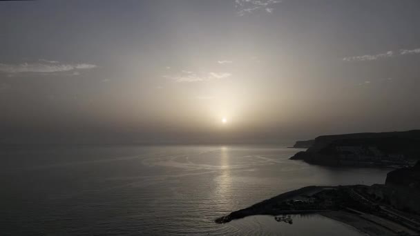 Piękny Widok Zachód Słońca Oceanie Atlantyckim Wyspie Gran Canaria Hiszpania — Wideo stockowe
