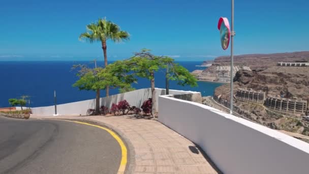 Gyönyörű Kilátás Riu Hotel Csoport Emberek Atlanti Óceán Háttérben Canaria — Stock videók